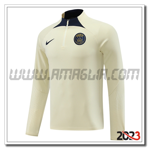 Felpa Allenamento PSG Beige/Blu 2023 2024