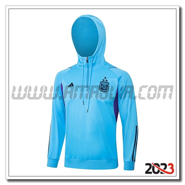 Felpa Con Cappuccio Argentina Blu 2023 2024
