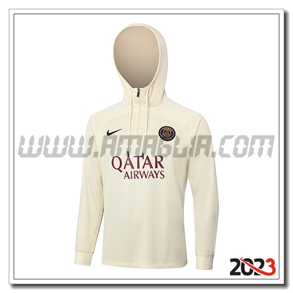 Felpa Con Cappuccio PSG Beige 2023 2024
