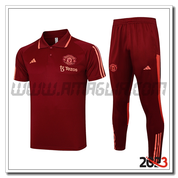 Kit Maglia Polo Manchester United Rosso 2023 2024
