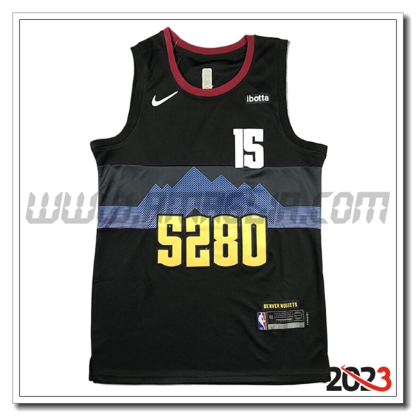 Maglia Denver Nuggets (JOKIC #15) 2023/24 Nero/Blu/Giallo