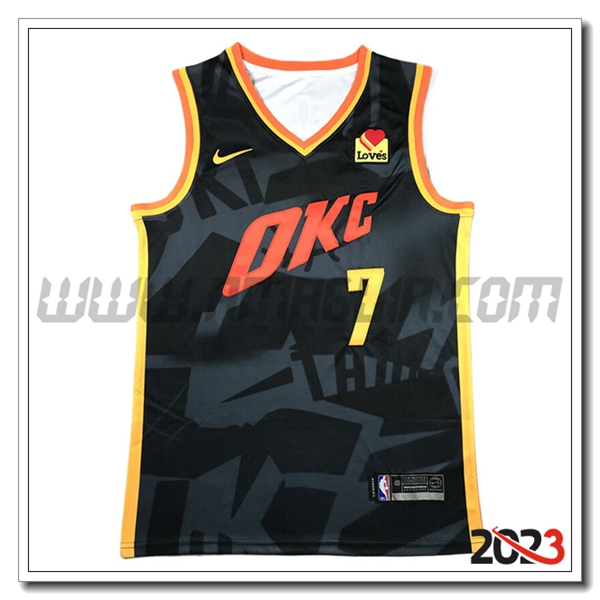 Maglia Oklahoma City Thunder (HOLMGREN #7) 2023/24 Nero/Arancia