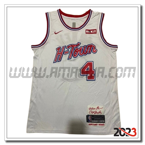 Maglia Houston Rockets (GREEN #4) 2023/24 Bianco/Rosso -02
