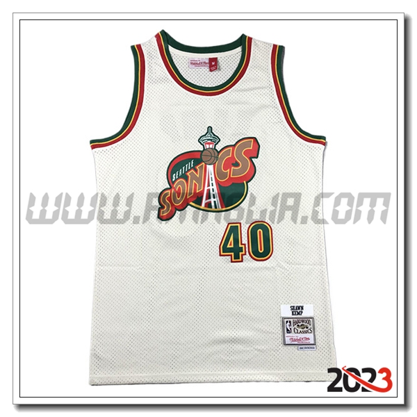 Maglia Oklahoma City Thunder (KEMP #40) 2023/24 Bianco/Verde -02