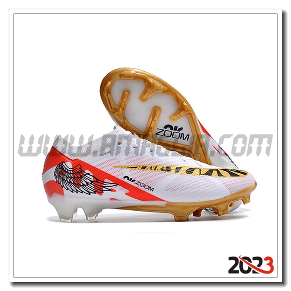 Nike Scarpe Da Calcio Air Zoom Mercurial Vapor 15 Elite Xxv FG Bianco/Giallo/Arancia