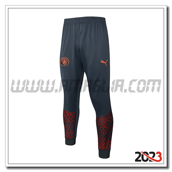 Pantaloni Allenamento Manchester City Grigio/Rosso 2023 2024