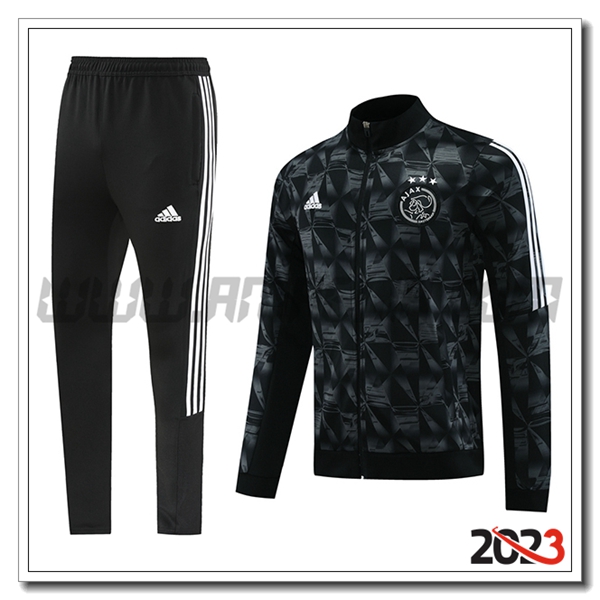 Tuta Allenamento Giacca Ajax Nero/Grigio 2023 2024