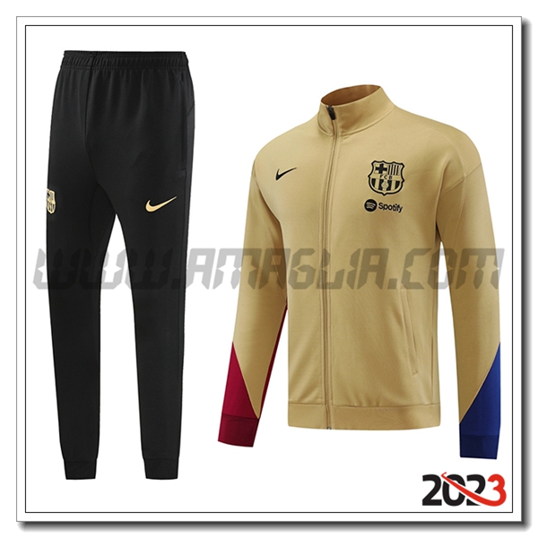 Tuta Allenamento Giacca FC Barcellona Marrone/Nero 2023 2024