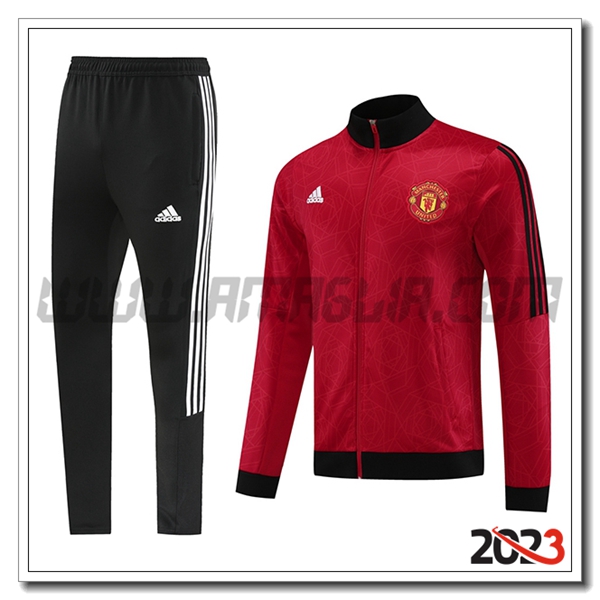Tuta Allenamento Giacca Manchester United Rosso/Nero 2023 2024