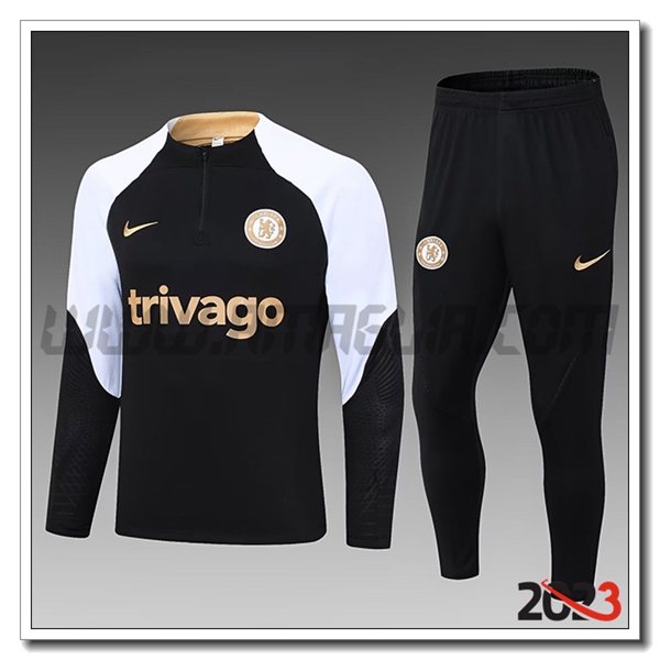 Tuta Allenamento FC Chelsea Bambino Bianco/Nero 2023 2024