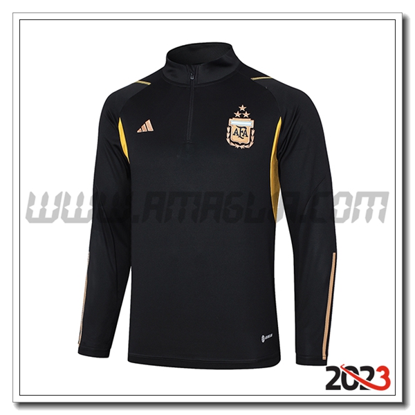 Felpa Allenamento Argentina Nero/Giallo 2023 2024