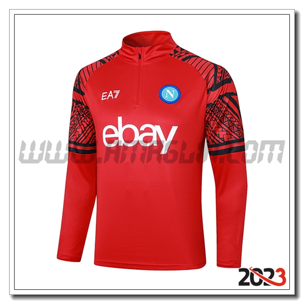 Felpa Allenamento SSC Napoli Rosso/Nero 2023 2024