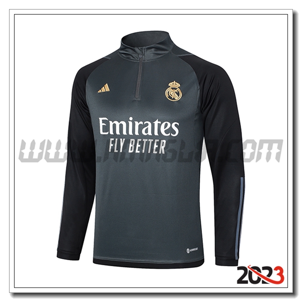 Felpa Allenamento Real Madrid Grigio/Nero 2023 2024