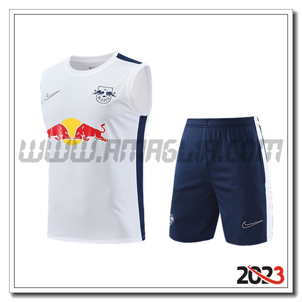 Kit Canotta Allenamento + Pantaloncini RB Leipzig Bianco/Blu 2023 2024