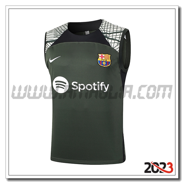 Canotta Allenamento FC Barcellona Verde 2023 2024 -04