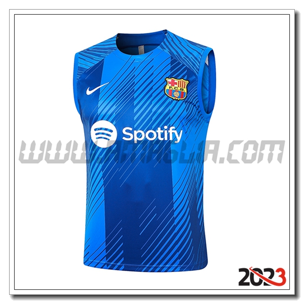 Canotta Allenamento FC Barcellona Blu 2023 2024 -06
