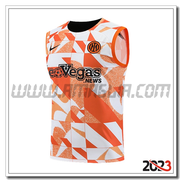 Canotta Allenamento Inter Milan Bianco/Arancia 2023 2024