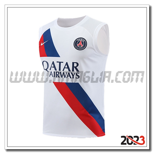 Canotta Allenamento PSG Bianco/Rosso/Blu 2023 2024