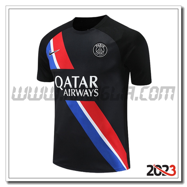 T Shirt Allenamento PSG Nero/Rosso/Blu 2023 2024