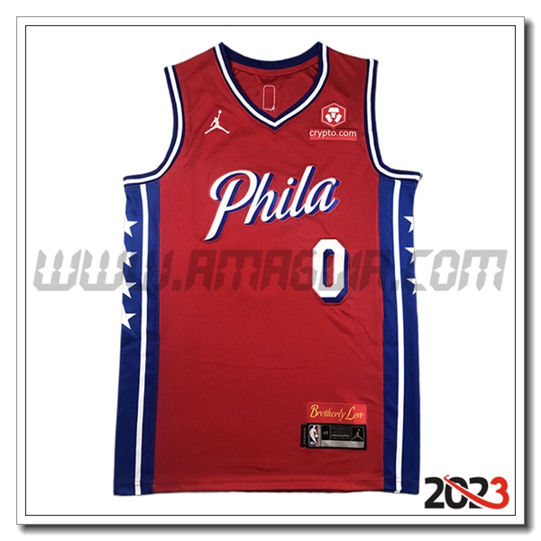 Maglia Philadelphia 76ers (MAXEY #0) 2023/24 Rosso/Blu/Bianco
