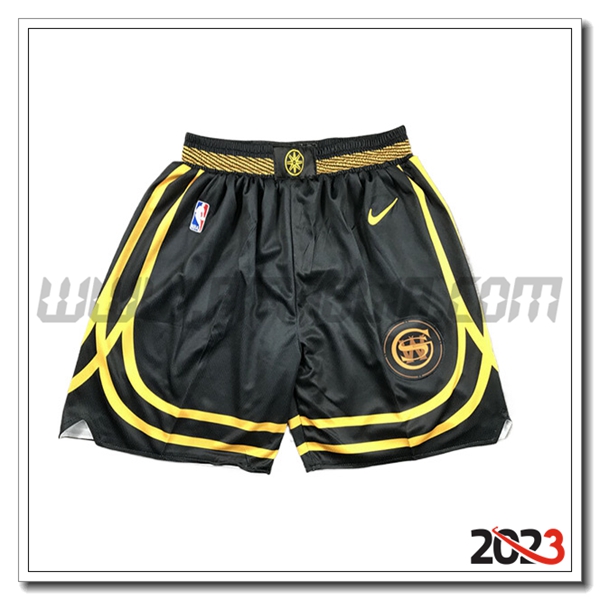 Pantaloncini NBA Golden State Warriors 2023/24 Nero/Giallo -02