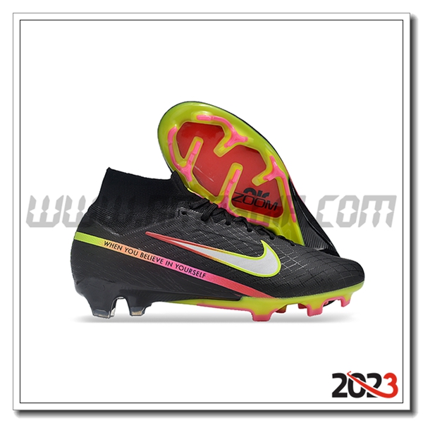 Nike Scarpe Da Calcio Zoom Superfly 9 Elite MR FG Nero/Verde/Rosa