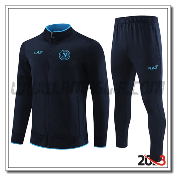 Tuta Allenamento Giacca SSC Napoli Nero/Blu 2023 2024