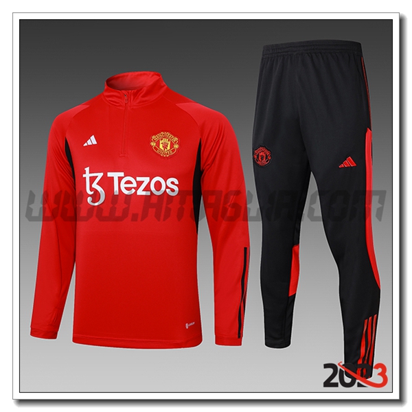 Tuta Allenamento Manchester United Bambino Rosso/Nero 2023 2024