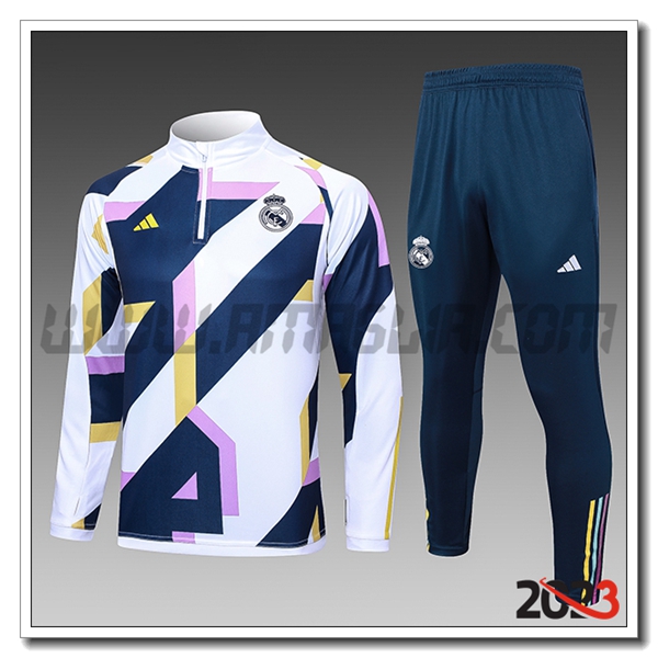 Tuta Allenamento Real Madrid Bambino Bianco/Blu/viola 2023 2024
