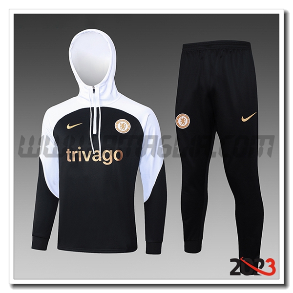 Giacca Con Cappuccio Tuta FC Chelsea Bambino Bianco/Nero 2023 2024 -03