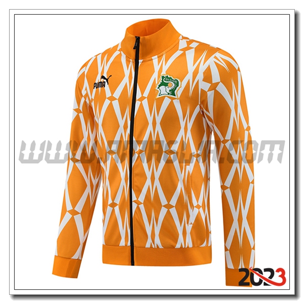 Giacca Calcio Costa d'Avorio Arancia/Bianco 2023 2024