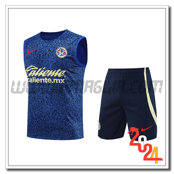 Kit Canotta Allenamento + Pantaloncini Club America Blu/Nero/Verde 2024/2025