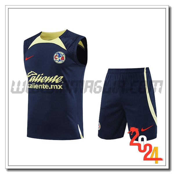 Kit Canotta Allenamento + Pantaloncini Club America Blu Scuro 2024/2025