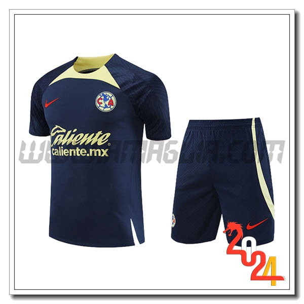 Kit Maglia Allenamento + Pantaloncini Club America Blu Scuro 2024/2025