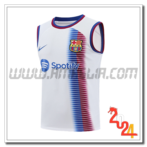 Canotta Allenamento FC Barcellona Bianco/Blu 2024/2025