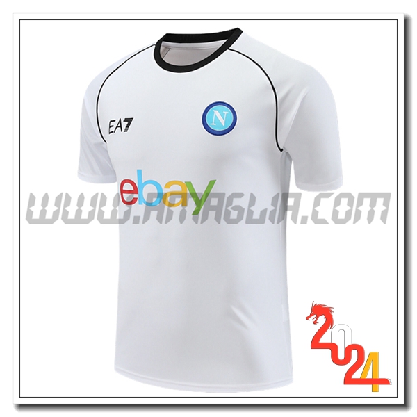 T Shirt Allenamento SSC Napoli Bianco 2024/2025