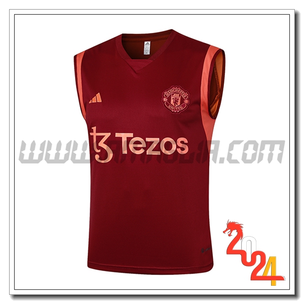 Canotta Allenamento Manchester United Rosso 2024/2025 -02