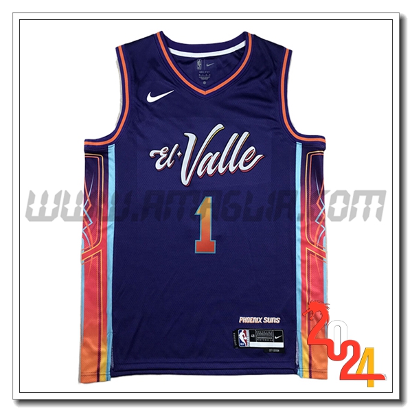Maglia Phoenix Suns (BOOKER #1) 2023/24 viola/Arancia