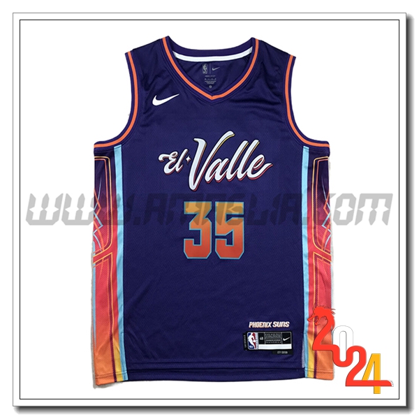 Maglia Phoenix Suns (DURANT #35) 2023/24 viola/Arancia -02