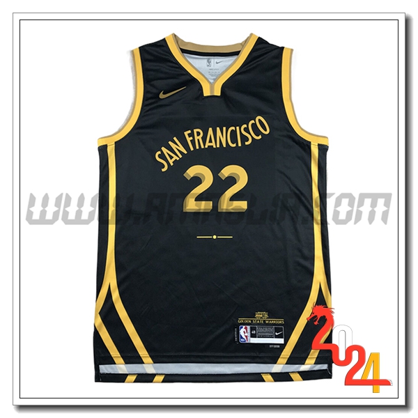 Maglia Golden State Warriors (WIGGINS #22) 2023/24 Nero/Giallo