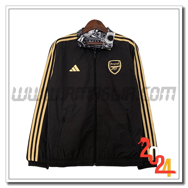 Giacca A Vento Arsenal Nero/Giallo 2023 2024