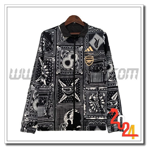 Giacca A Vento Arsenal Nero/Grigio/Bianco 2023 2024