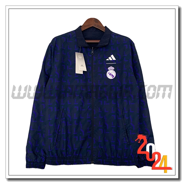 Giacca A Vento Real Madrid Blu Scuro 2023 2024