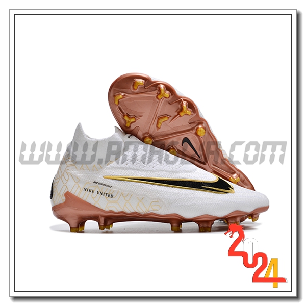 Nike Scarpe Da Calcio Phantom GX Elite DF Link FG Bianco/Nero/Marrone