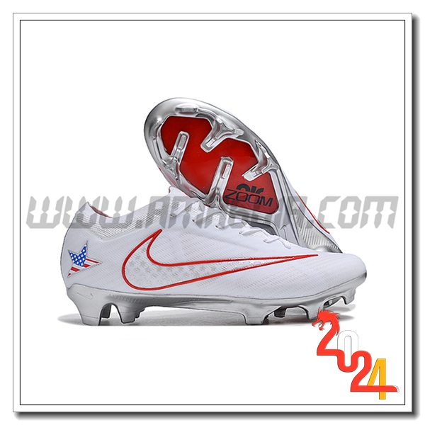 Nike Scarpe Da Calcio AIR Zoom Mercurial Vapor 15 Elite XXV FG NU Bianco/Rosso
