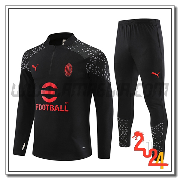 Tuta Allenamento AC Milan Nero/Rosso 2023 2024