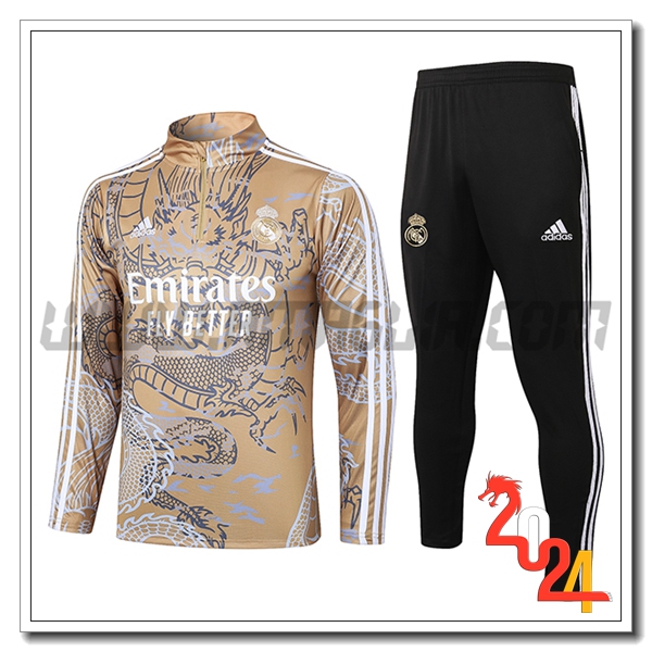 Tuta Allenamento Real Madrid Marrone/Grigio/Bianco 2023 2024