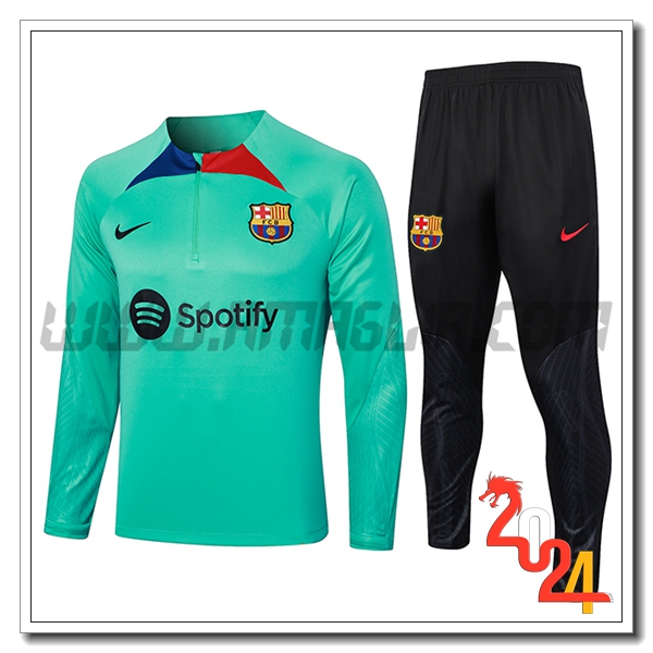 Tuta Allenamento FC Barcellona Verde 2023 2024 -06