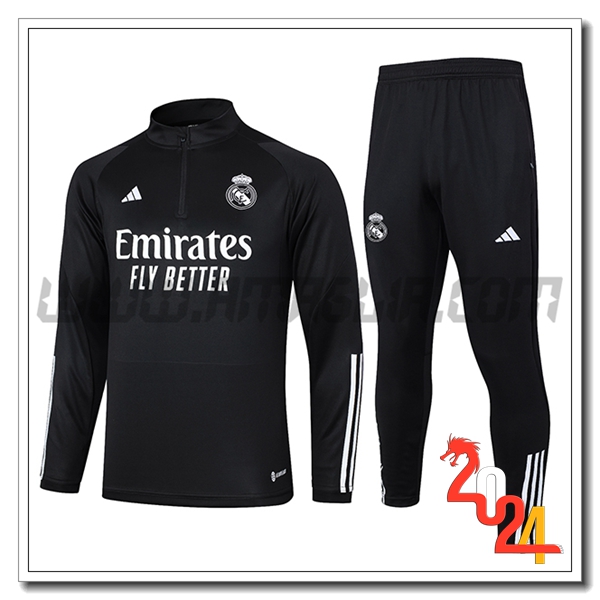 Tuta Allenamento Real Madrid Nero/Bianco 2023 2024