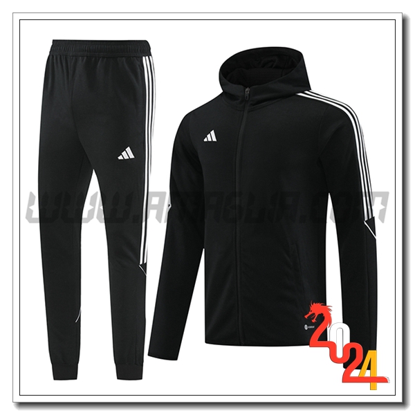 Giacca Con Cappuccio Tuta Giacca A Vento Adidas Nero/Bianco 2023 2024